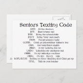 シニアおもしろいメールや文字を打つコード ポストカード (正面/裏面)