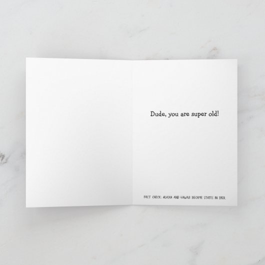 シニアおもしろい男性誕生日グリーティングカード カード (内部)