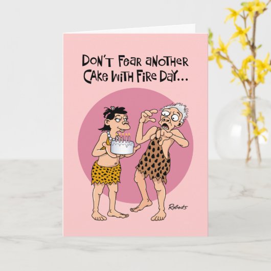 シニアおもしろい誕生日 カード (黄色い花)