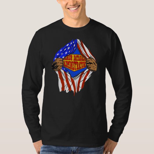 シニアすごいデータベース管理者のヒーローの仕事 Tシャツ (正面)