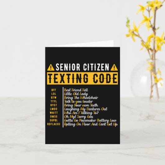 シニアのためのテキストコード ヴィンテージおじいちゃん ギフト カード (黄色い花)