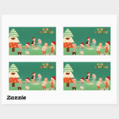 シニアのクリスマスパーティー 長方形シール (シート)