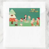 シニアのクリスマスパーティー 長方形シール (バッグ)
