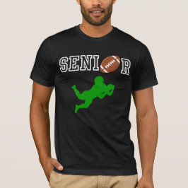 シニアのフットボール選手の緑のシルエット Tシャツ