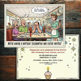シニアの誕生日パーティーの招待状 招待状