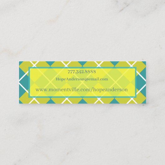 シニアアーガイル写真シニアプロファイルカード スキニー名刺 (裏面)