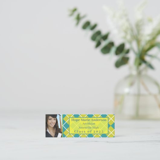 シニアアーガイル写真シニアプロファイルカード スキニー名刺 (スタンド正面)