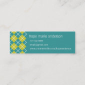 シニアアーガイル写真シニアプロファイルカード スキニー名刺 (裏面)