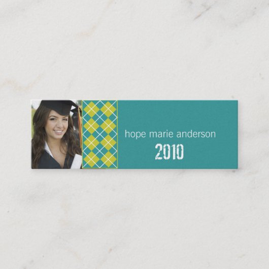 シニアアーガイル写真シニアプロファイルカード スキニー名刺 (正面)