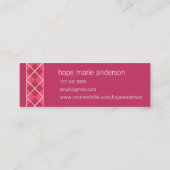 シニアアーガイル写真シニアプロファイルカード スキニー名刺 (裏面)