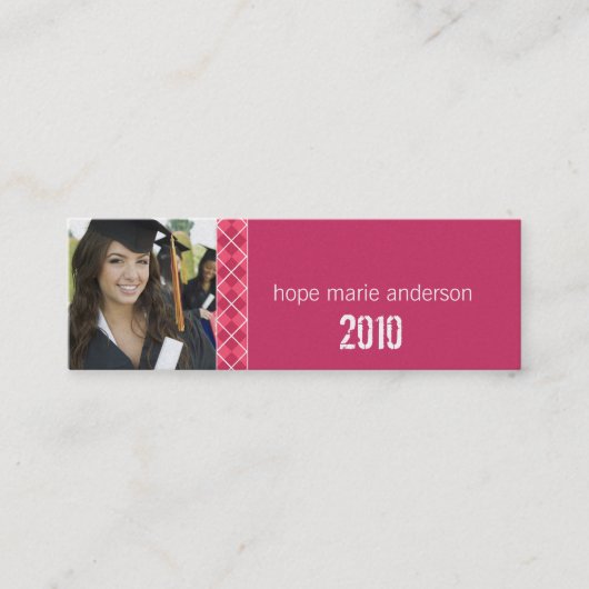 シニアアーガイル写真シニアプロファイルカード スキニー名刺 (正面)