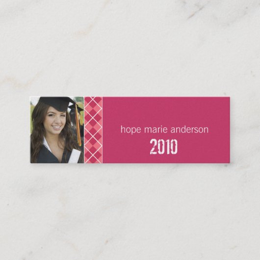 シニアアーガイル写真シニアプロファイルカード スキニー名刺 (正面)