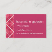 シニアアーガイル写真シニアプロファイルカード 名刺 (裏面)