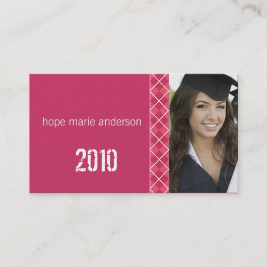 シニアアーガイル写真シニアプロファイルカード 名刺 (正面)