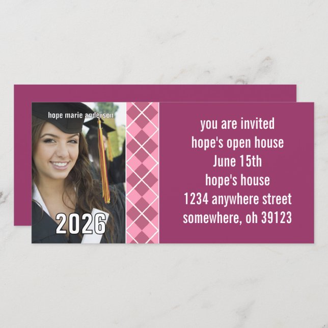 シニアアーガイル卒業式オープンハウス写真 (正面/裏面)