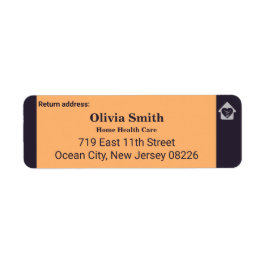 シニアア気にルの住所とロゴの返却ラベル ラベル