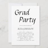 シニアエレガントグラードパーティー白黒卒業 招待状 (正面)