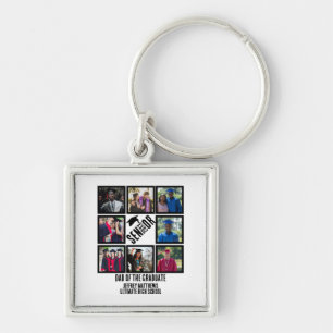 シニアカスタム卒業生のパパ8写真コラージュ キーホルダー