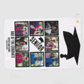 シニアカスタム卒業生のパパ8写真コラージュ ゴルフタオル (横)