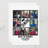 シニアカスタム卒業生のパパ8写真コラージュ シーズンカード (正面/裏面)