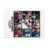 シニアカスタム卒業生のパパ8写真コラージュ マグネット (横)