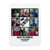 シニアカスタム卒業生のパパ8写真コラージュ マグネット (縦)