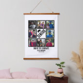 シニアカスタム卒業生のパパ8写真コラージュ 吊り下げ型タペストリー (寝室)