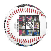 シニアカスタム卒業生のパパ8写真コラージュ 野球ボール (正面左)