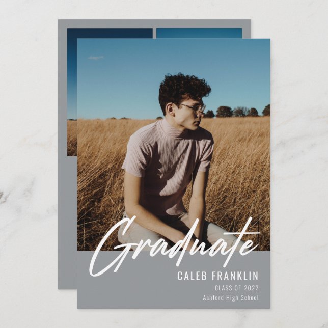 シニアクモダンラス写真卒業のスクリプト (正面/裏面)