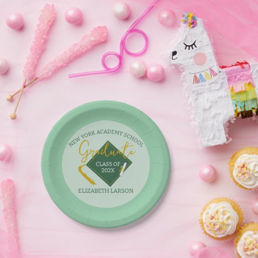 シニアグモダンロエレガントーンをテーマにした卒業 ペーパープレート (パーティー)