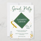 シニアグモダンロエレガントーンをテーマにした卒業 招待状 (正面)