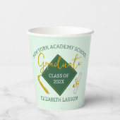 シニアグモダンロエレガントーンをテーマにした卒業 紙コップ (裏面)