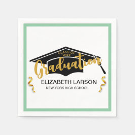 シニアゴモダンンエレガントドブラック スタンダードカクテルナプキン