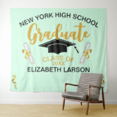 シニアゴモダンンエレガント・ブラック背景 タペストリー (インサイチュ(横))