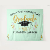 シニアゴモダンンエレガント・ブラック背景 タペストリー (正面(横))