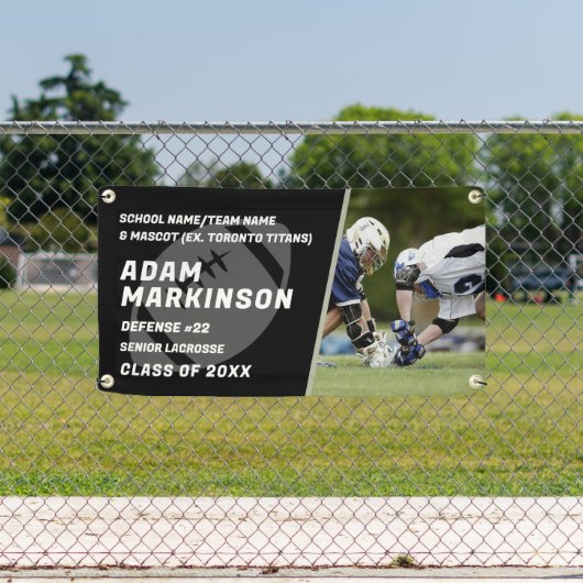 シニアサッカーブラックとホワイトアウトドアバナー 横断幕 (インサイチュ)