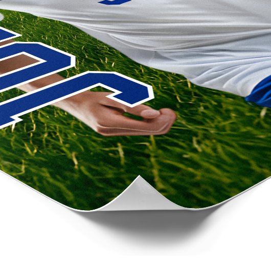 シニアサッカー選手チーム写真カスタムスポーツ ポスター (角)