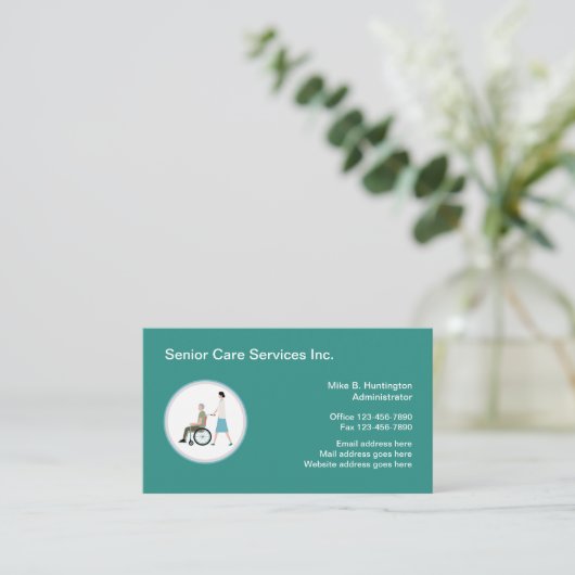 シニアサー気にビスメディカルロゴテンプレート 名刺 (スタンド正面)