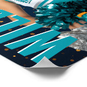 シニアチアリーダー チーム チアリーダー 写真 ゴールド ブルー ポスター (角)