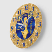 シニアチアリーパーソナライズされたダーのギフトアイディア ラージ壁時計 (傾斜)