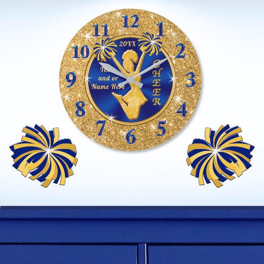 シニアチアリーパーソナライズされたダーのギフトアイディア ラージ壁時計