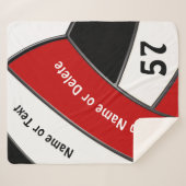 シニアナイト向けの赤、白のバレーボール贈答アイディア シェルパブランケット (正面(横))