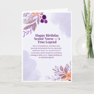 シニアナースの誕生日カード — ハッピーバースデーナース カード