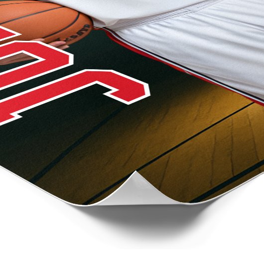 シニアバスケットボールチーム選手写真ギフトスポーツ ポスター (角)