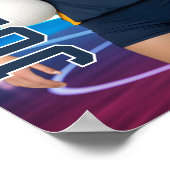 シニアバレーボール選手チーム写真カスタムスポーツ ポスター (角)