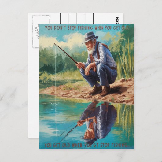 シニアフィッシャーマンズリフレクション ポストカード (正面/裏面)