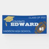 シニアフットボールの卒業旗の看板 横断幕 (横)