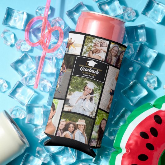 シニアフレンズフォトコラージュ2023卒業パーティー スリム缶クーラー (インサイチュ 夏)