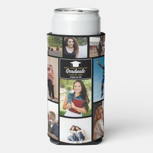 シニアフレンズフォトコラージュ2023卒業パーティー スリム缶クーラー (Seltzer裏面)