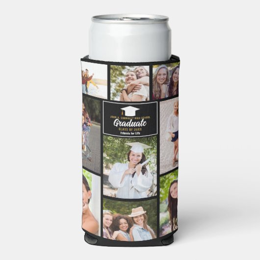 シニアフレンズフォトコラージュ2023卒業パーティー スリム缶クーラー (Seltzer正面)